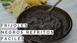 Frijoles negros refritos  fáciles y veganos [upl. by Aneez]