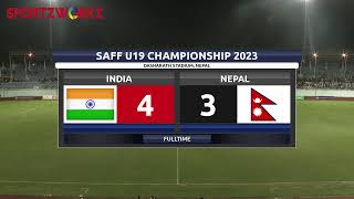 Semi Final 2  India vs Nepal  SAFF U19 Championship 2023  Nepal [upl. by Nosac170]