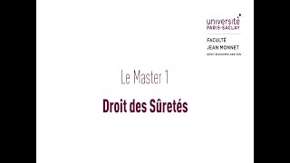 Master 1  Droit des Sûretés [upl. by Archer388]