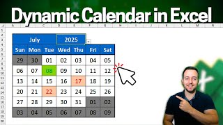 How to Make Interactive Calendar in Excel  Basic Formulas and Fully Customizable [upl. by Oiliruam]