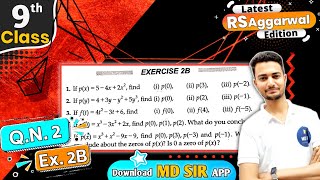 Rs Aggarwal Class 9  Exercise 2B Question number 2  Chapter 2 Polynomials  Md Sir Class 9 [upl. by Strander]