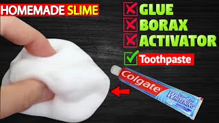 COLGATE TOOTHPASTE AND SALT SLIME ONLY 2 INGREDIENT NO GLUE NO BORAX [upl. by Claman]