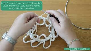 DIY Dubbele lossenboogjes haken Fleur en Wendy [upl. by Bernete]