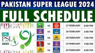 PSL 2024 Schedule announced PSL 9 Schedule Dates venues amp timings [upl. by Lusa716]