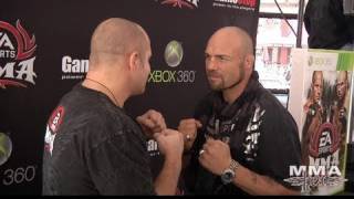 Fedor Emelianenko vs Randy Couture EA MMA Launch Party Fight w Gameplay Action [upl. by Dehlia]