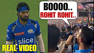 Watch Hardik Pandya angry when whole stadium BOOED Hardik pandya during MIvsGt match [upl. by Nnaed]