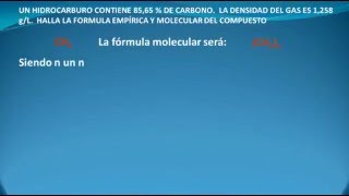 Hallar la fórmula empírica y molecular C2H4 [upl. by Awram]