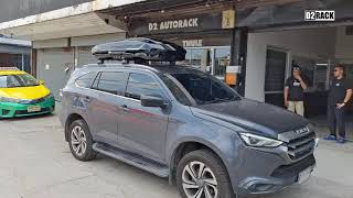 Isuzu MuX ติดตั้ง กล่องเก็บของบนหลังคา Thule Roofbox Motion 3 Size XL ดีไซน์กล่องรุ่นใหม่ล่าสุด [upl. by Ennayehc]