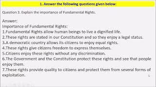 GSEB Std 9 SS Ch9 Fundamental Rights Fundamental Duties Directive Principles of State Policy Q1 [upl. by Assirac]