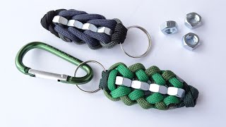 Make a Simple Paracord Hex Nut Keychain  Sanctified Knot  CBYS Paracord Tutorial [upl. by Soane]