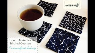 wisecraftstitchalong Sashiko Coaster 1Ishidatami Paving Blocks [upl. by Marquez865]