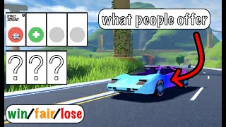 WHAT DO PEOPLE OFFER FOR THE TORERO roblox jailbreak [upl. by Yevoc]