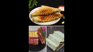 3 Easy Sandwich Recipes  Quick amp Easy Sandwich Recipes  Kids Lunch Box Recipes  Snacks Recipes [upl. by Ahsata]