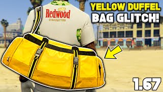 UPDATE How To Get The Yellow Duffel Bag Glitch In Gta 5 Online 167 [upl. by Earlie944]