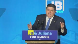 Watch Gov Pritzker gives victory speech after winning reelection in 2022 midterms [upl. by Aroved]