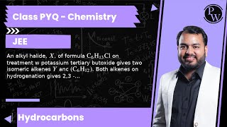 An alkyl halide X of formula C6H13Cl on treatmentpotassium tertiary butoxide gives two isomer [upl. by Nwahsek223]