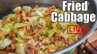 Easy and Delicious Fried Cabbage  LIVE wAB [upl. by Nodyroc]