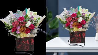 How To Wrap Flowers With A Bag Flowers Arrangement wrapping With A bag [upl. by Tudela]