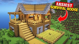 ⛏️ Minecraft  EASY Survival House 🏡  Build Tutorial [upl. by Seravat938]