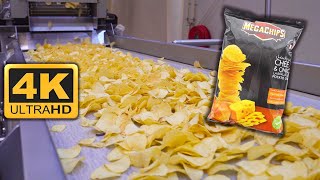 كيفية صناعة الشيبس  How Are MEGACHIPS Potato Chips Made  4K [upl. by Eerat]