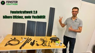 Fensterkraftwerk 20  Neue effiziente Module flexible Halterung ultra flache Fensterdurchführung [upl. by Eira]