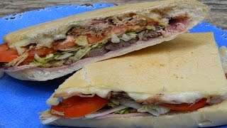 How to make a Boricua style Tripleta SandwichTriple meat sandwich [upl. by Clementina]