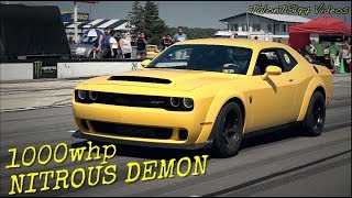 1000whp Nitrous Dodge Demon Goes Roll Racing [upl. by Eikceb]