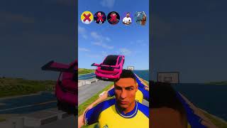 🚘Ronaldo vs Messi Lucky 15 Charachers Ronaldo 😎 beamngdrive simulator shorts ronaldo [upl. by Prudie290]