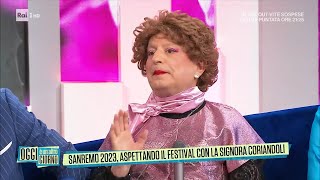 Sanremo 2023 aspettando il Festival con la signora Coriandoli  Oggi è un altro giorno 06022023 [upl. by Jak380]