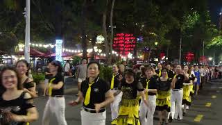 Nightlife in DaNang Dance Beautiful Woman and Dragon bridge [upl. by Nnanaej]