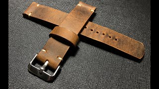 Making a leather watch strap  Leather watch band  Handmade craft  Leather Craft [upl. by Jaddan]