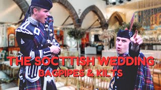 The Most Scottish Wedding Possible Kilts Bagpipes Glasgow [upl. by Wilona]