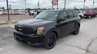 2022 KIA Telluride SX Prestige Nightfall in Ebony Black  Black Walkaround and Feature Tutorial [upl. by Sharity891]