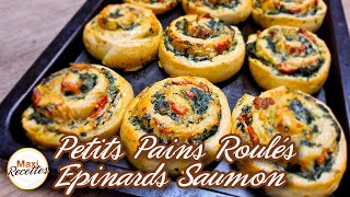 Petits Pains Roulés Epinard Saumon Recette Facile [upl. by Atenik564]