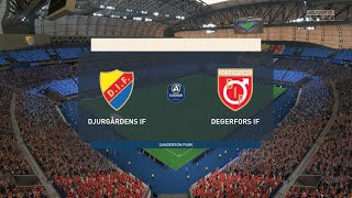 Djurgårdens IF vs Degerfors IF 27082023 Allsvenskan 2023 FIFA 23 [upl. by Anawat]