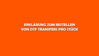 Tutorial DTFTransfer pro Stück [upl. by Walworth]