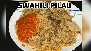 HOW TO COOK SWAHILI BEEF PILAU USING A PRESSURE COOCKER PILIPILI YA KUKAANGA RECIPE [upl. by Aiyt]