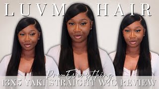 LuvMe Hair PreMax Yaki Straight Wig Install  Review  Tan Dotson [upl. by Neetsuj240]