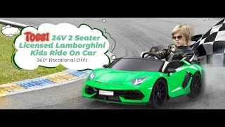 Tobbi 24V Licensed Lamborghini SVJ Drift Toy Car PU Pearl Cotton 2Seat  TH17B1076 [upl. by Ahsuas]