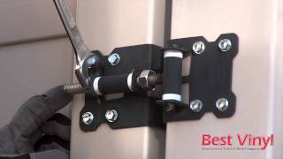 How to adjust gate hinges Best Vinyl [upl. by Ahsircal]