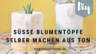 DIYIdee BlumentopfGesichter aus Ton I NaturalHygge by Patricia I DIY I Deko [upl. by Sinnylg]