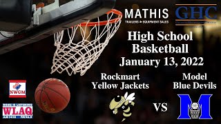 Varsity Boys High School Basketball Rockmart at Model [upl. by Ancell870]