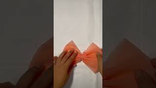 DIY bow hair tie🎀 hairbow trending youtubeshorts viralshorts craft Aapkinannny like for more [upl. by Mufinella]