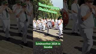 Tambourkorps Steinhausen beim Schützenfest 2024 in Geseke Musik Kapelle [upl. by Anawaj]