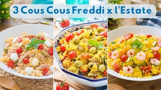 3 Ricette di Cous Cous Freddo Per lEstate  Verdure 💙 Tonno e Pomodorini 💙 Zucchine e Gamberetti 💙 [upl. by Adnol]