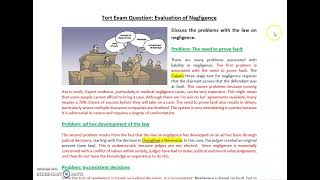 Exam Question Evaluation of negligence in tort [upl. by Brookes]