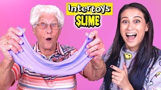 SLIJM VAN DE INTERTOYS TESTEN met MIJN OMA  Slime Sunday [upl. by Sokin]