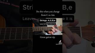 Do this when you change from C to Am on guitar  great guitar tip [upl. by Essy769]