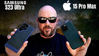 iphone 15 pro max vs samsung s23 ultra camera test with astrophotography [upl. by Eiramanad988]