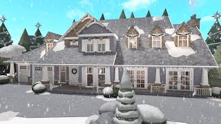 Building a Winter Suburban Mansion in Bloxburg  FACECAM [upl. by Ariaj]